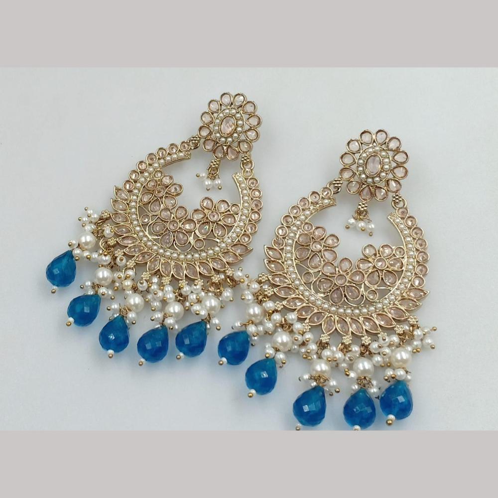 Manisha Jewellery Gold Plated Crystal Stone And Pearls Dangler Earrings
