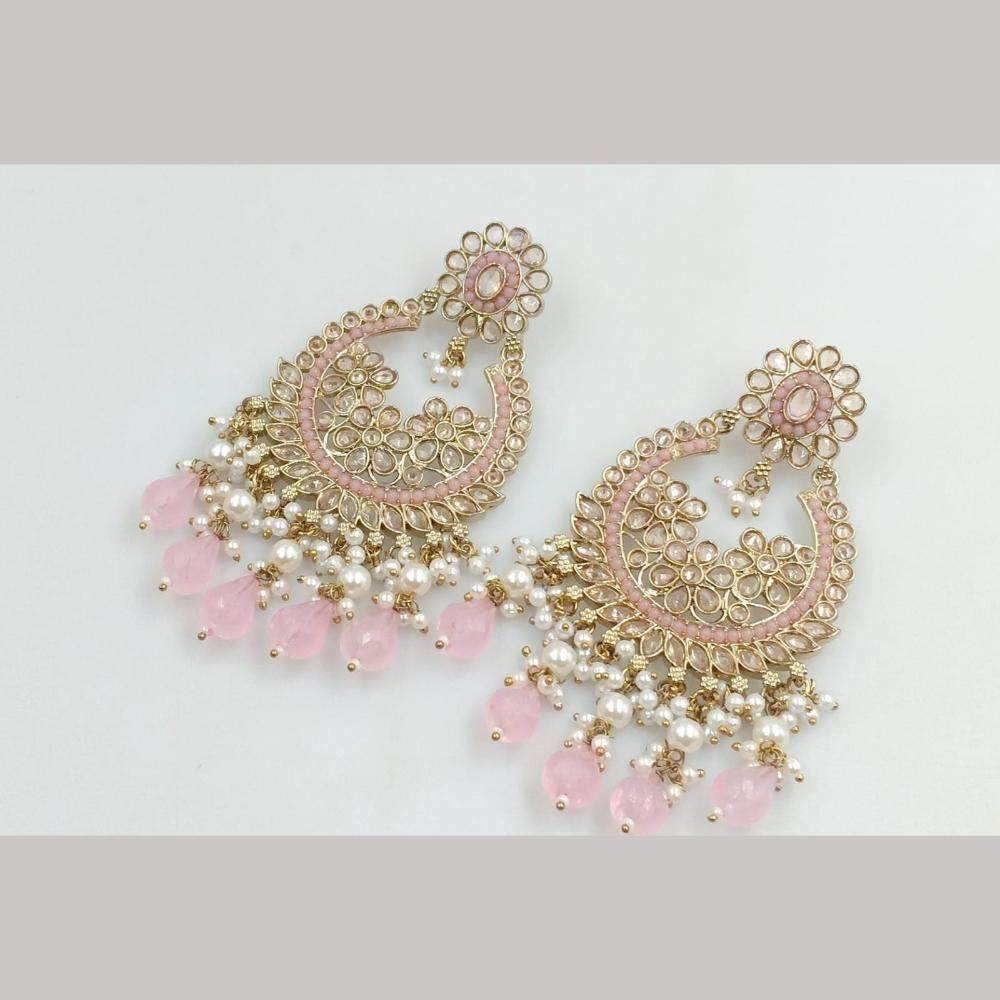 Manisha Jewellery Gold Plated Crystal Stone And Pearls Dangler Earrings