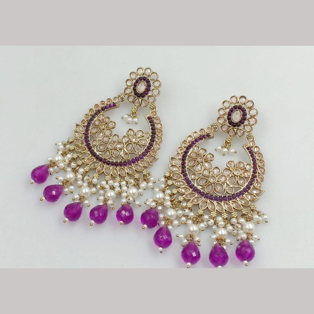 Manisha Jewellery Gold Plated Crystal Stone And Pearls Dangler Earrings