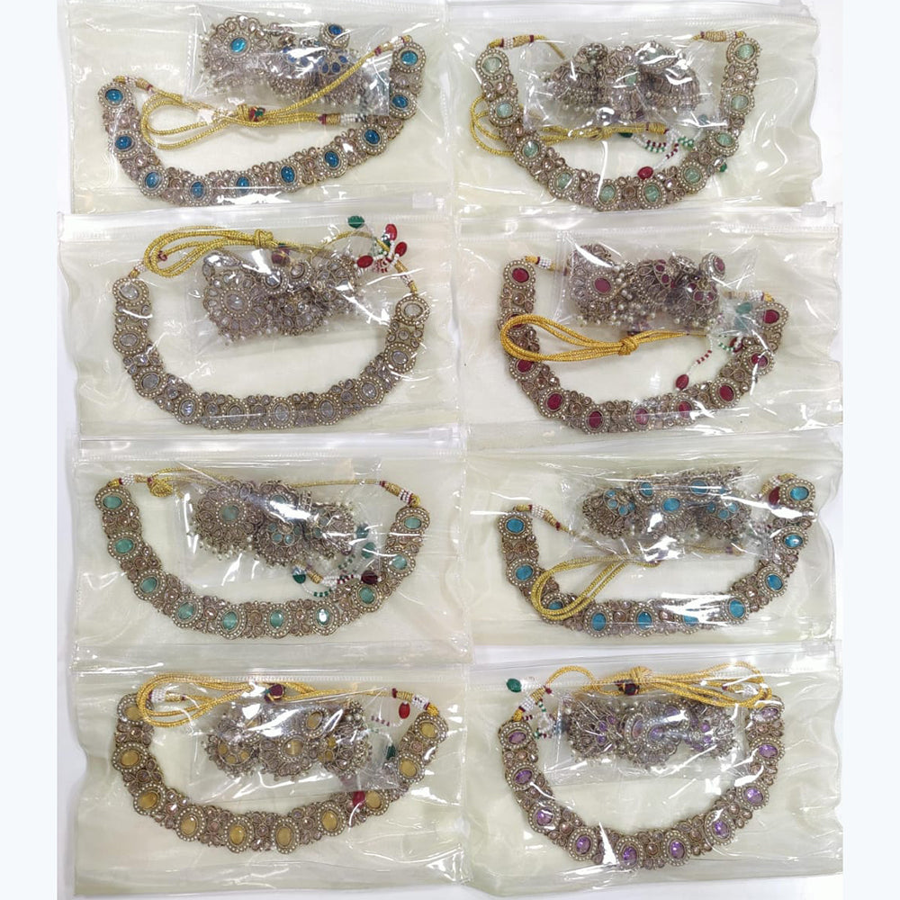 Manisha Jewellery Gold Plated Crystal Stone And Pearls Necklace Set