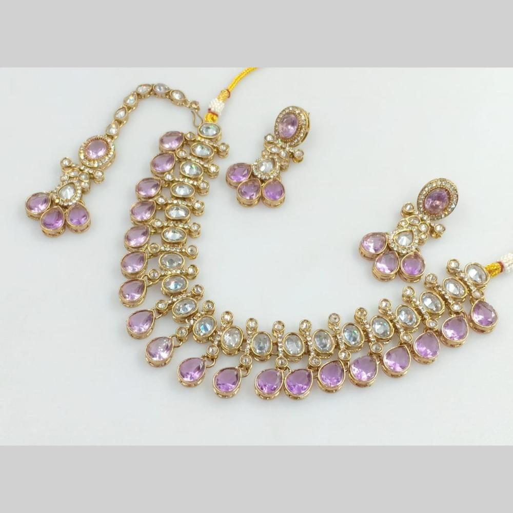 Manisha Jewellery Gold Plated Crystal Stone Necklace Set