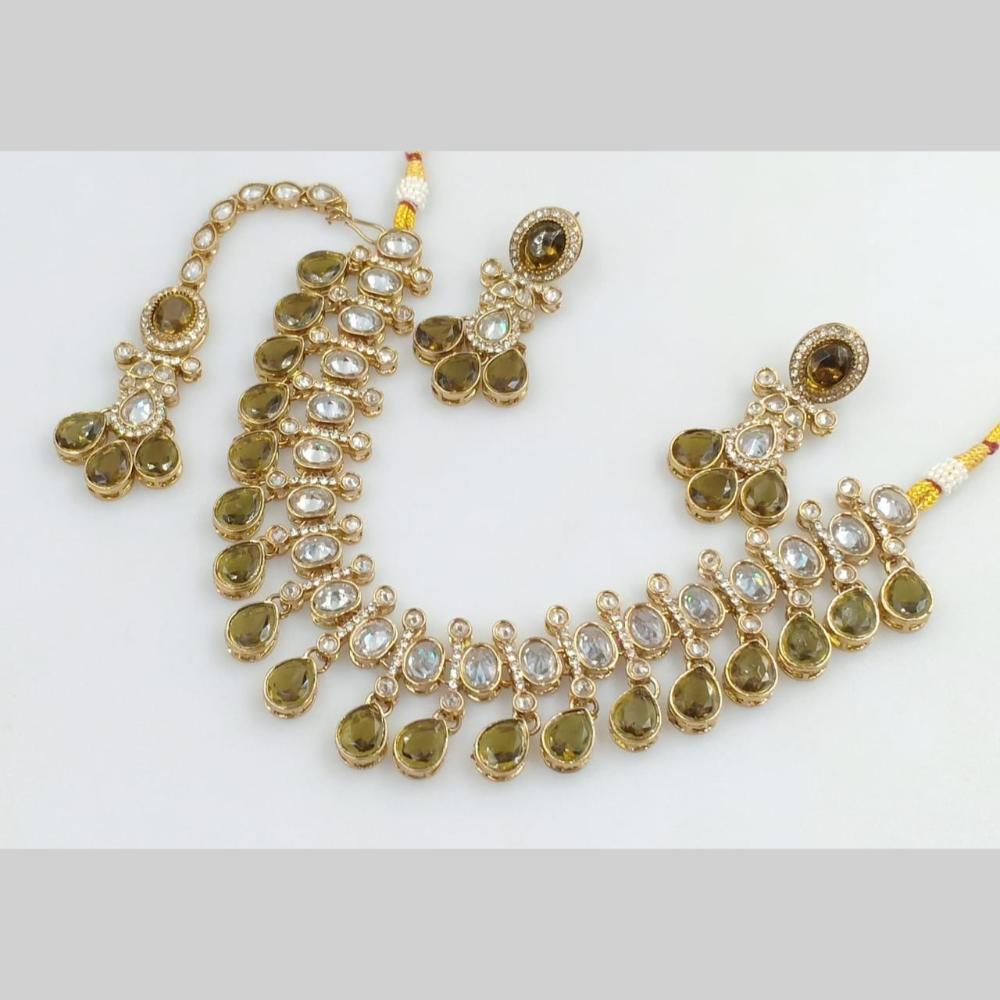 Manisha Jewellery Gold Plated Crystal Stone Necklace Set