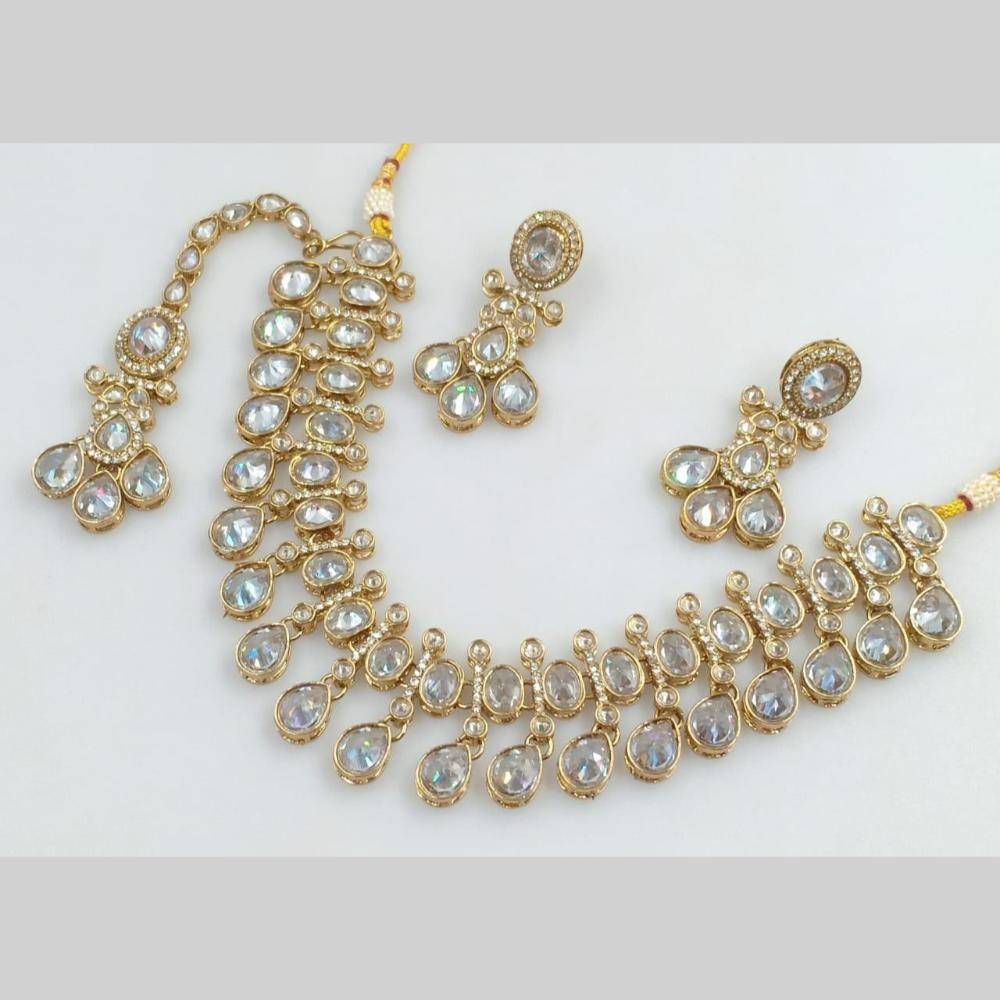 Manisha Jewellery Gold Plated Crystal Stone Necklace Set