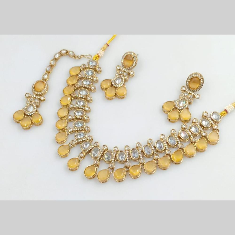 Manisha Jewellery Gold Plated Crystal Stone Necklace Set