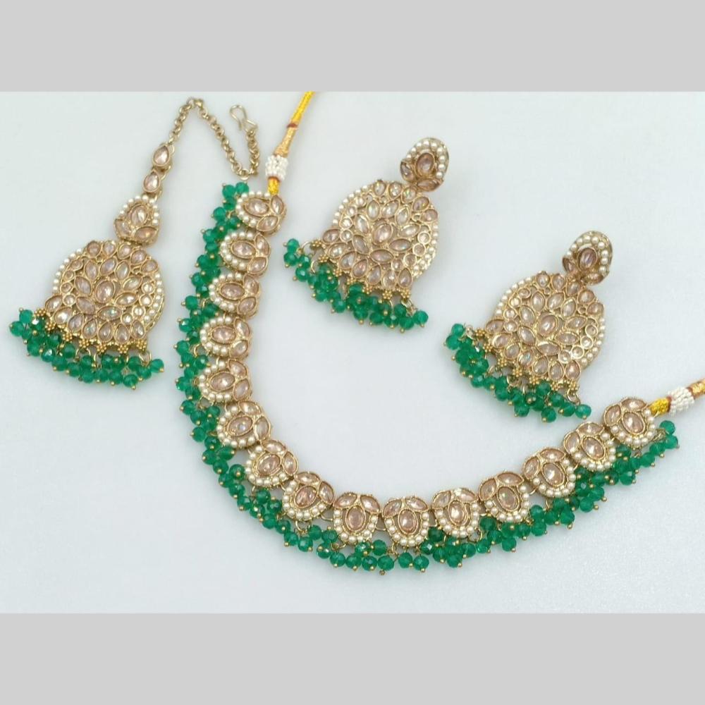 Manisha Jewellery Gold Plated Crystal Stone And Pearls Necklace Set