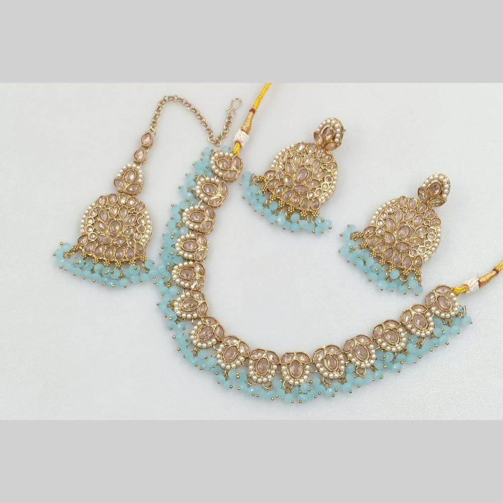 Manisha Jewellery Gold Plated Crystal Stone And Pearls Necklace Set