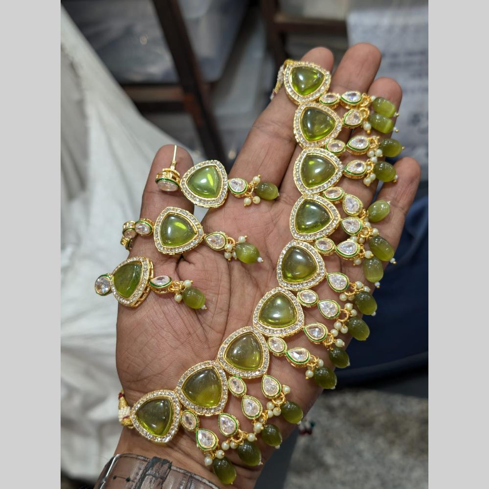 Manisha Jewellery Gold Plated Crystal Stone Necklace Set