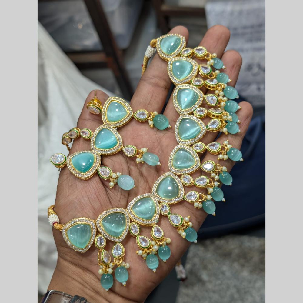 Manisha Jewellery Gold Plated Crystal Stone Necklace Set