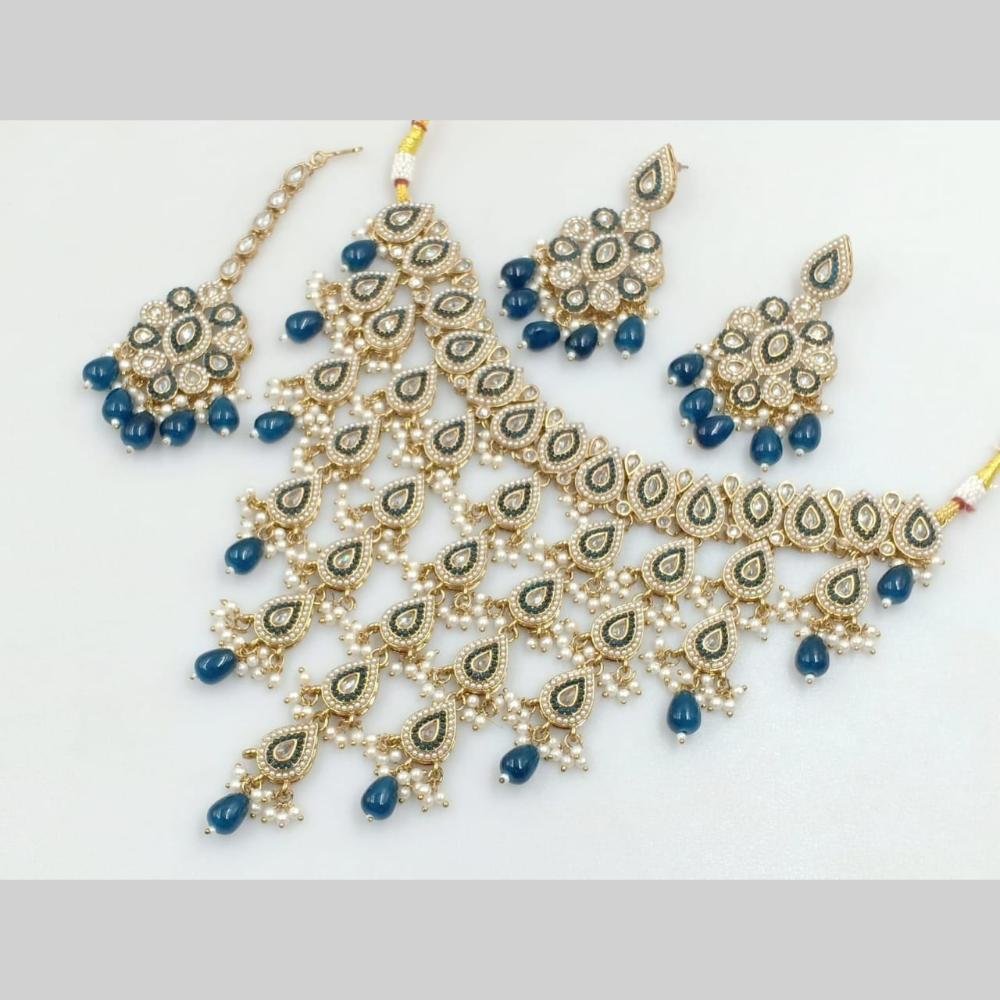 Manisha Jewellery Gold Plated Crystal Stone And Pearls Necklace Set