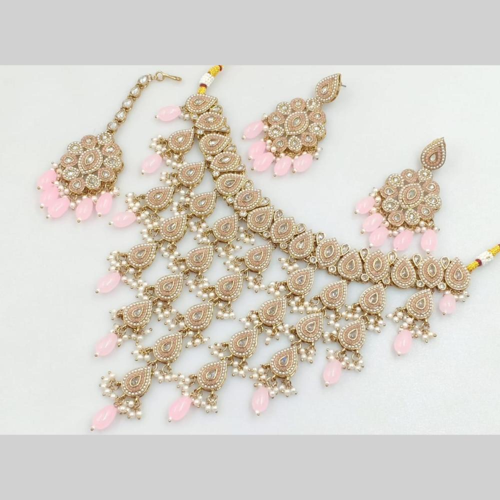 Manisha Jewellery Gold Plated Crystal Stone And Pearls Necklace Set
