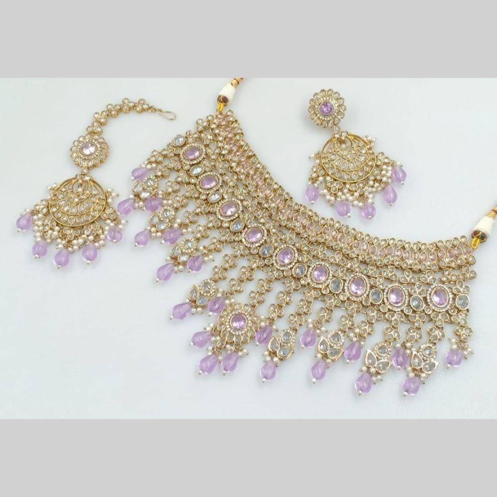 Manisha Jewellery Gold Plated Crystal Stone And Pearls Necklace Set