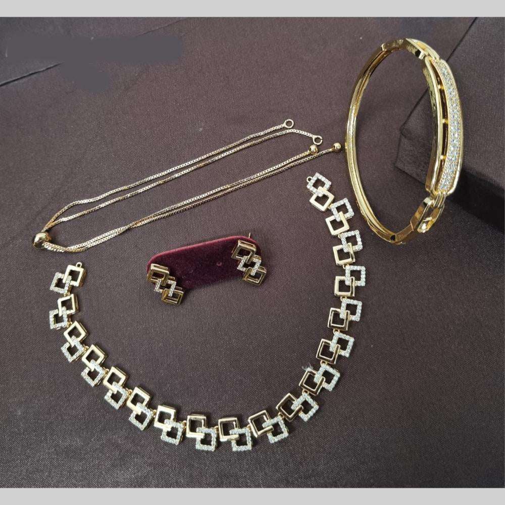 Manisha Jewellery Gold Plated Austrian Stone Combo Set