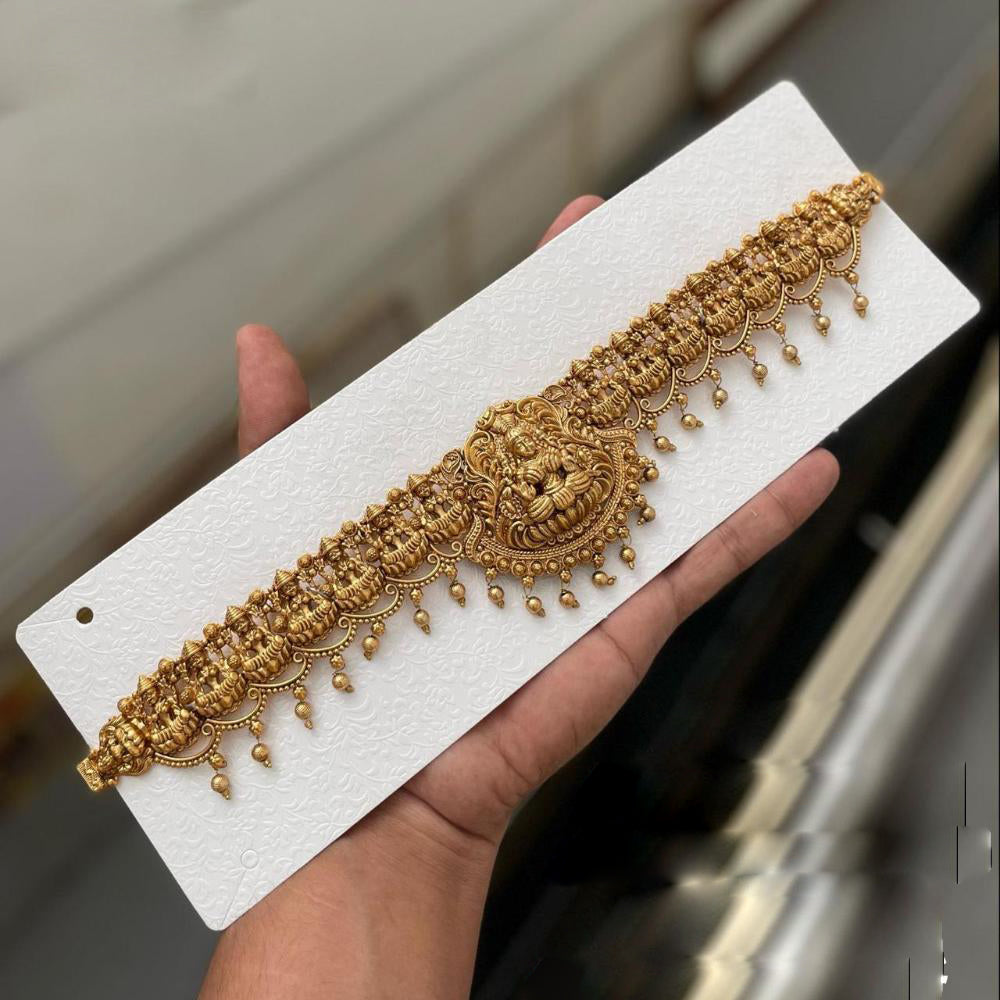 Manisha Jewellery Gold Plated Pota Stone Temple Kamarbandh