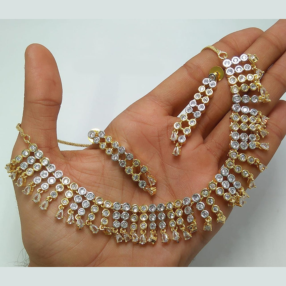 Manisha Jewellery 2 Tone Plated American Diamond Necklace Set