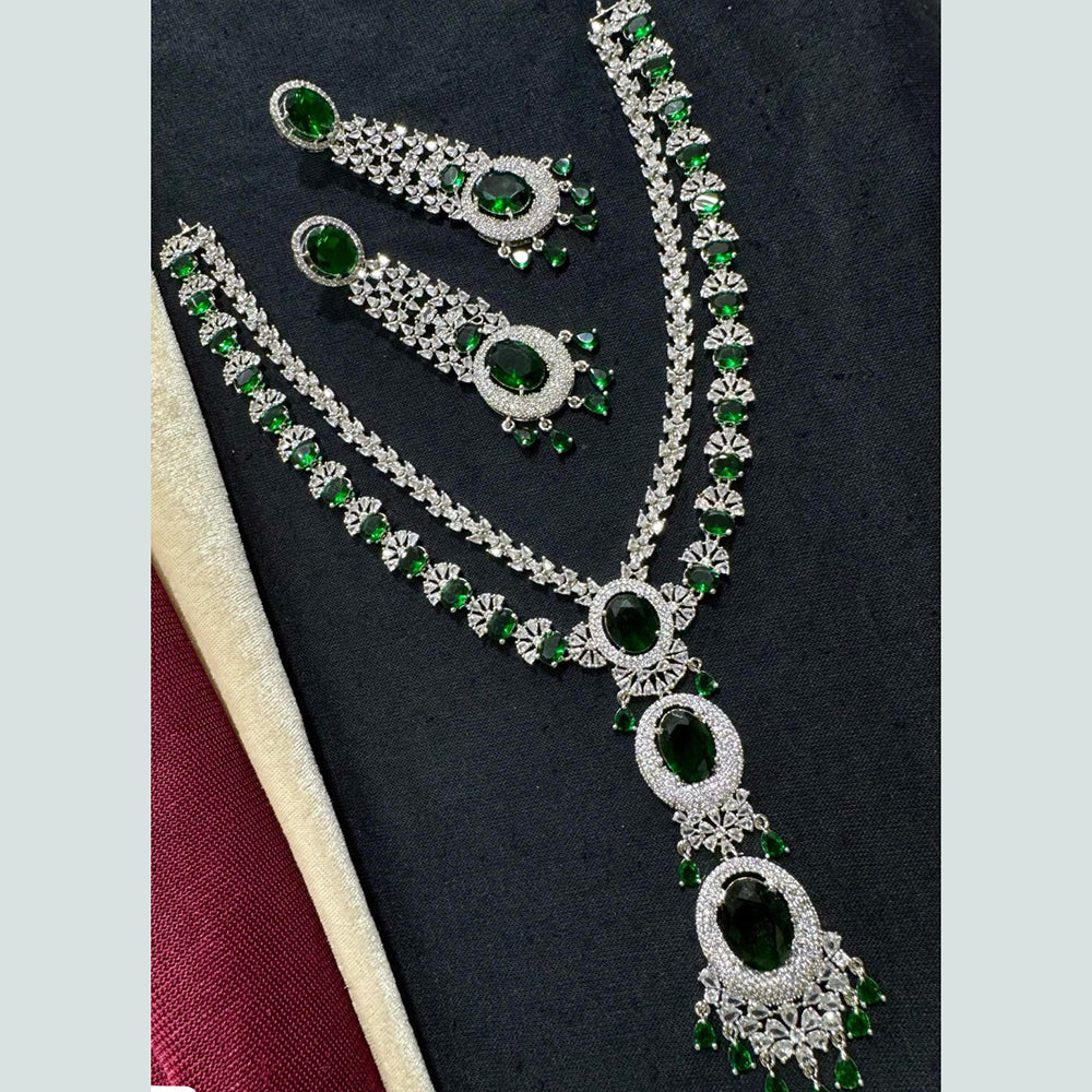 Manisha Jewellery Silver Plated American Diamond Necklace Set