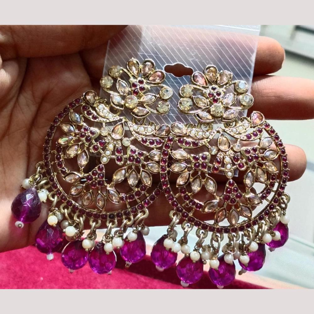 Manisha Jewellery Gold Plated Crystal Stone Dangler