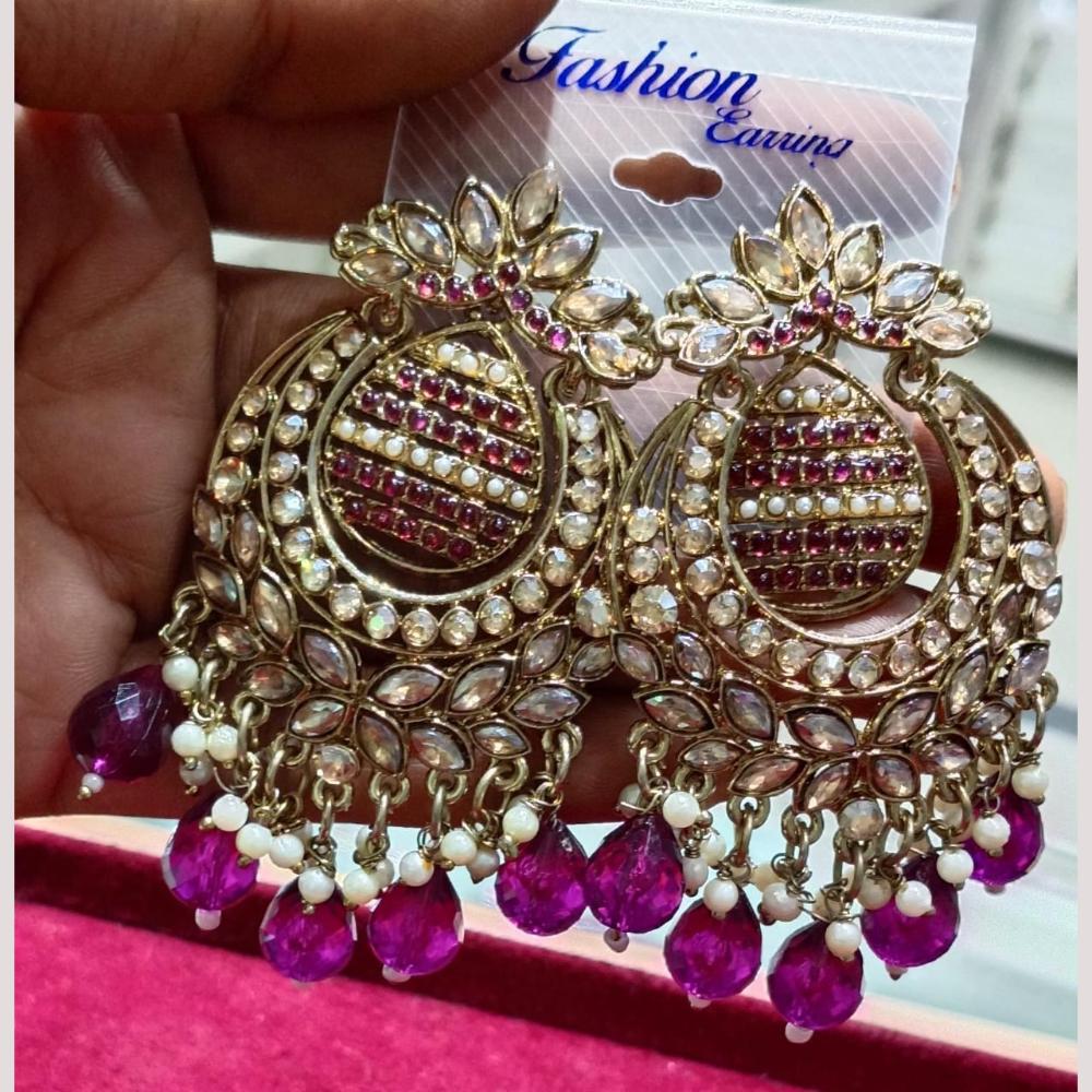 Manisha Jewellery Gold Plated Crystal Stone Dangler