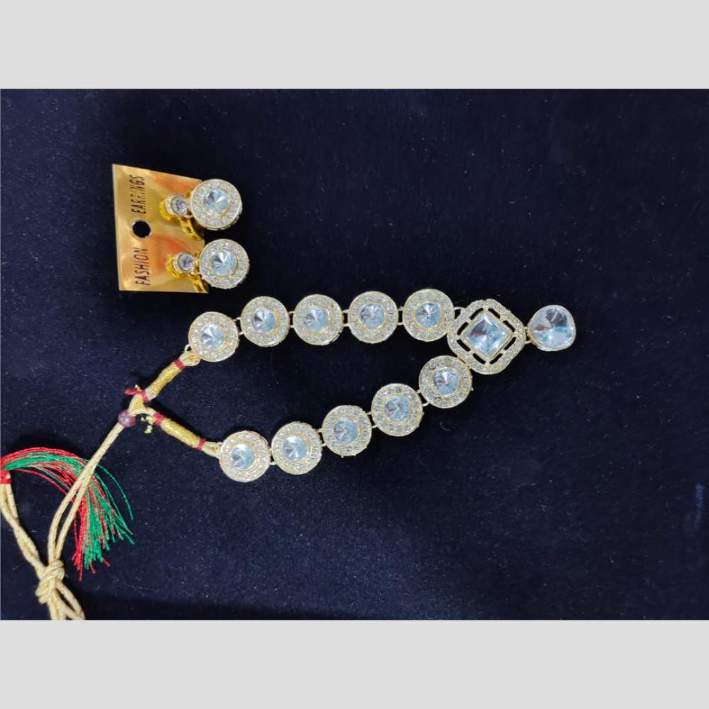 Manisha Jewellery Gold Plated Kundan Stone Necklace Set