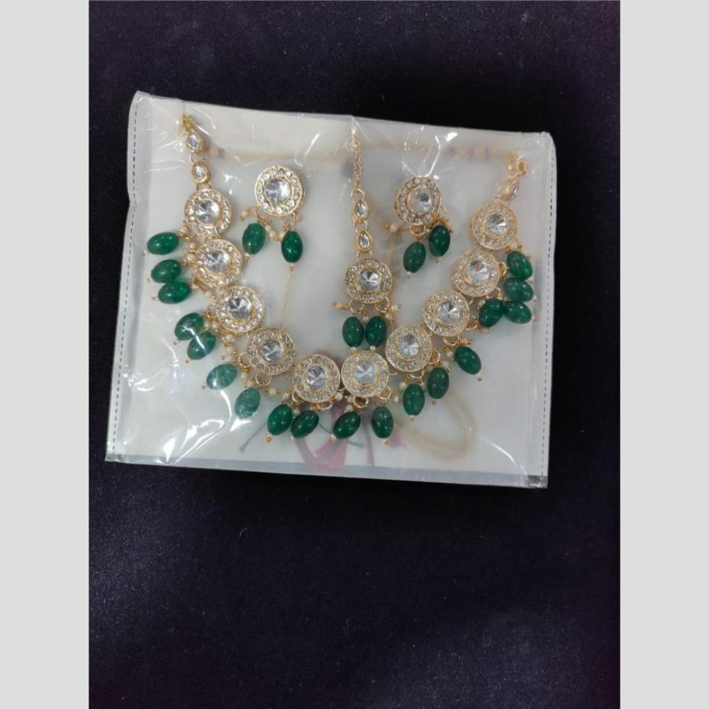 Manisha Jewellery Gold Plated Kundan Stone And Beads Necklace Set