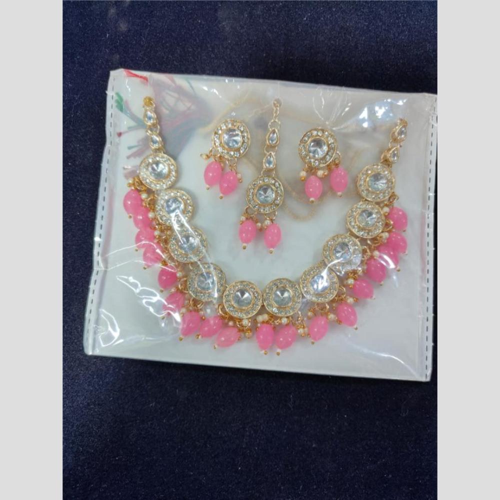 Manisha Jewellery Gold Plated Kundan Stone And Beads Necklace Set