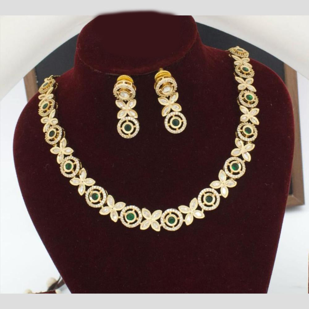 Manisha Jewellery Gold Plated Kundan Stone Necklace Set