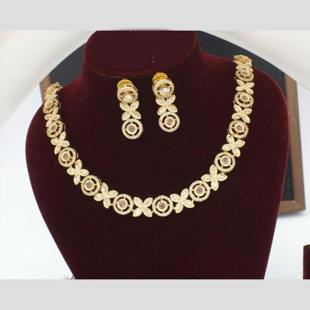 Manisha Jewellery Gold Plated Kundan Stone Necklace Set