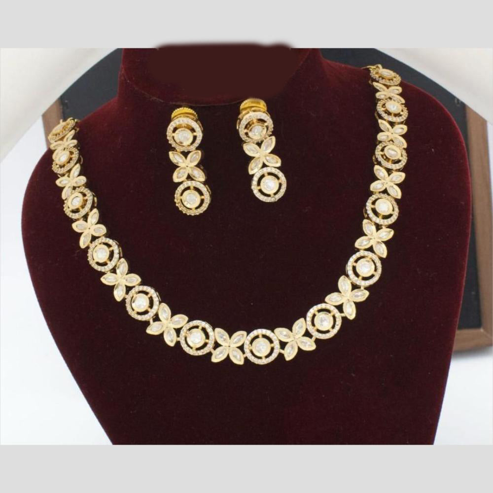 Manisha Jewellery Gold Plated Kundan Stone Necklace Set