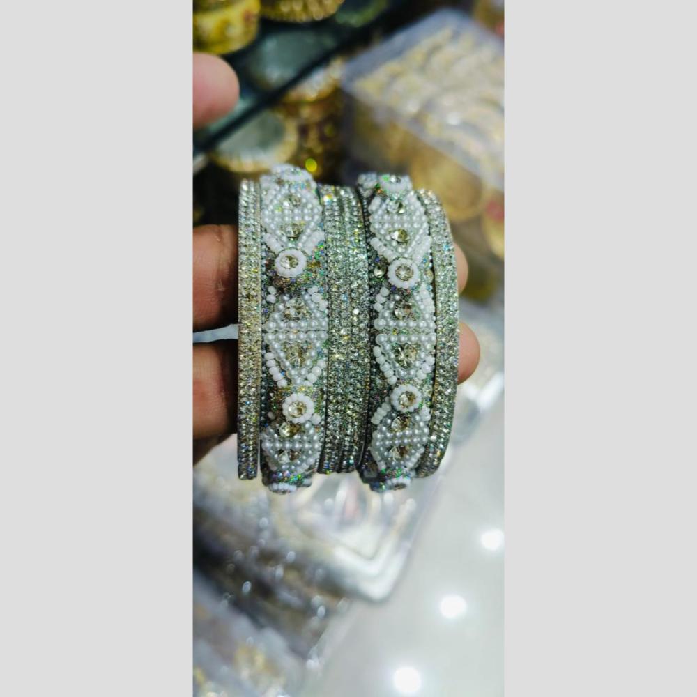 Manisha Jewellery Austrain Stone And Pearls Bangles Set