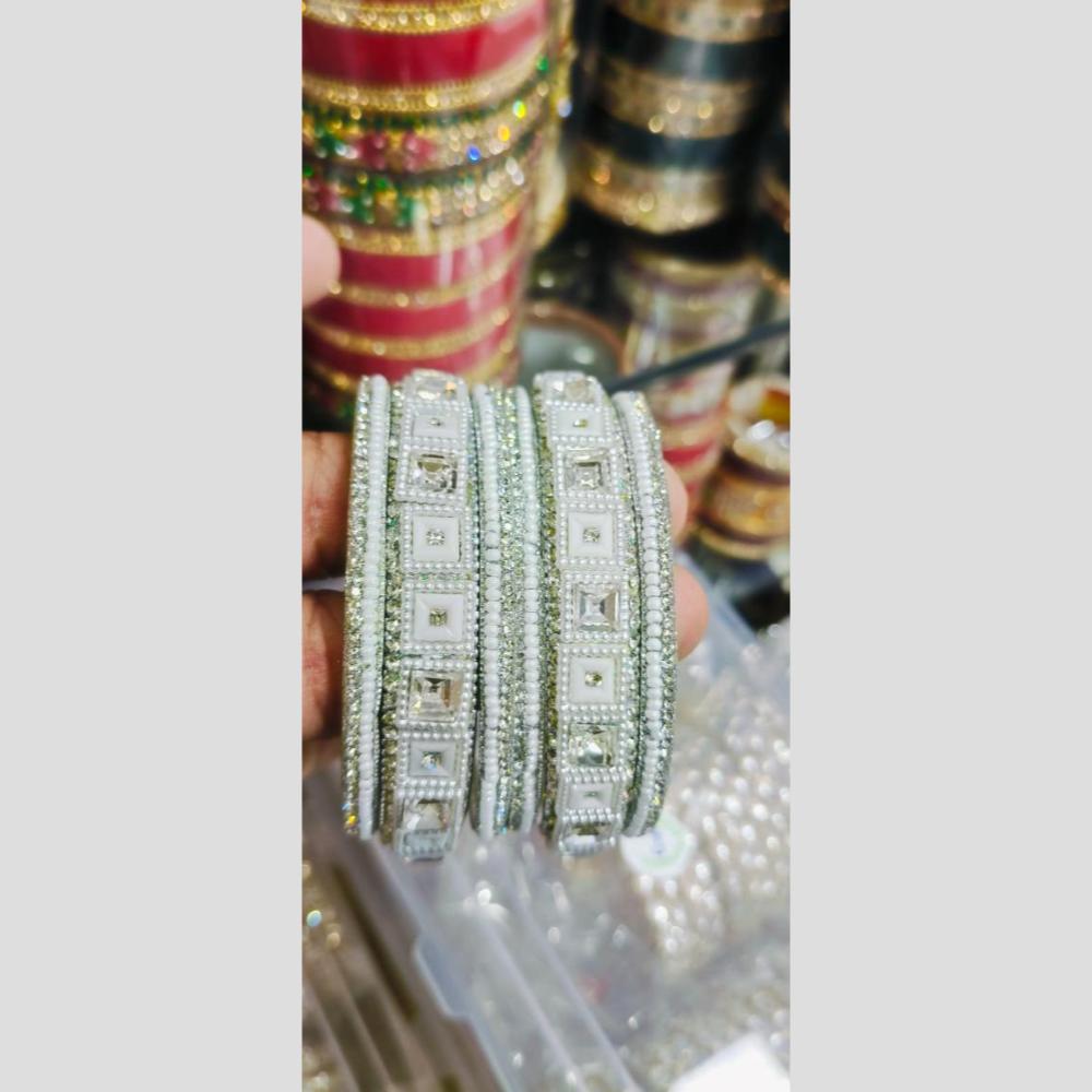 Manisha Jewellery Austrain Stone And Pearls Bangles Set