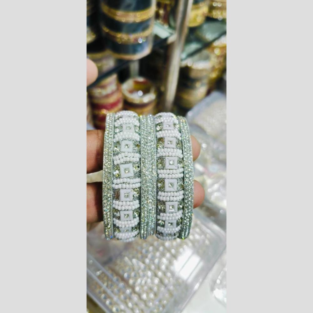 Manisha Jewellery Austrain Stone And Pearls Bangles Set