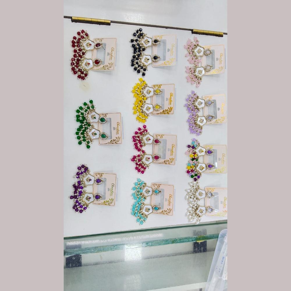 Manisha Jewellery Gold Plated Kundan Stone And Beads Dangler Earrings