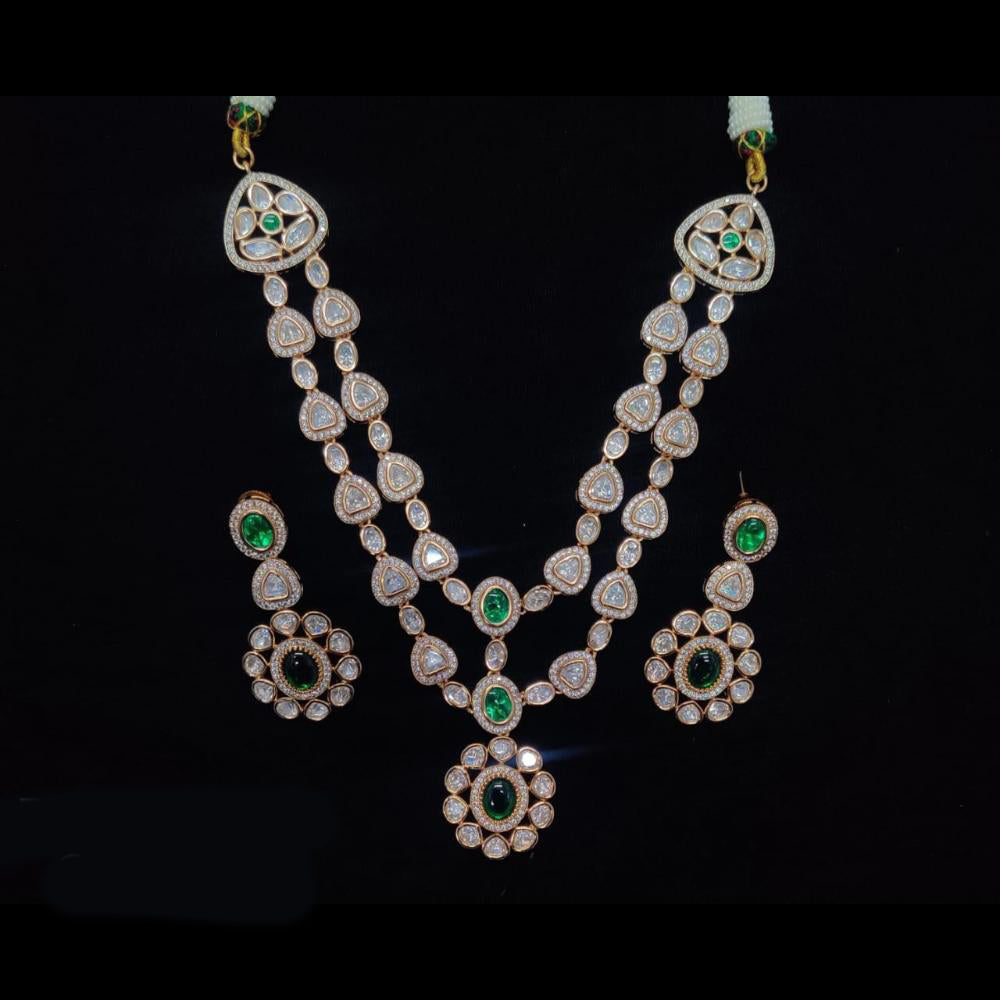 Manisha Jewellery Gold Plated Polki Kundan Long Necklace Set