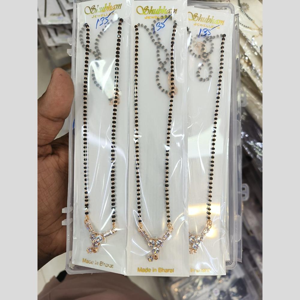 Manisha Jewellery Rose Gold Plated Crystal Stone Manglasutra (One Piece Only)