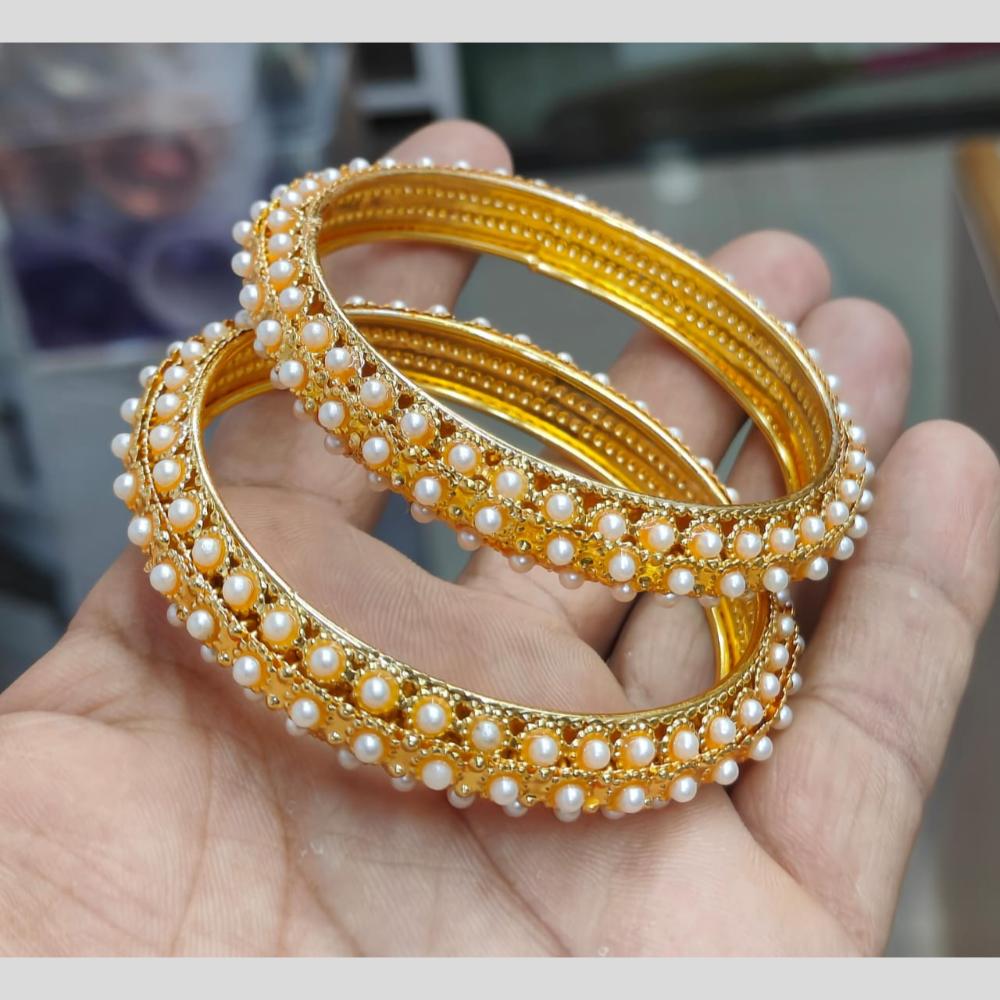 Manisha Jewellery Gold Plated Pearls Bangles Set
