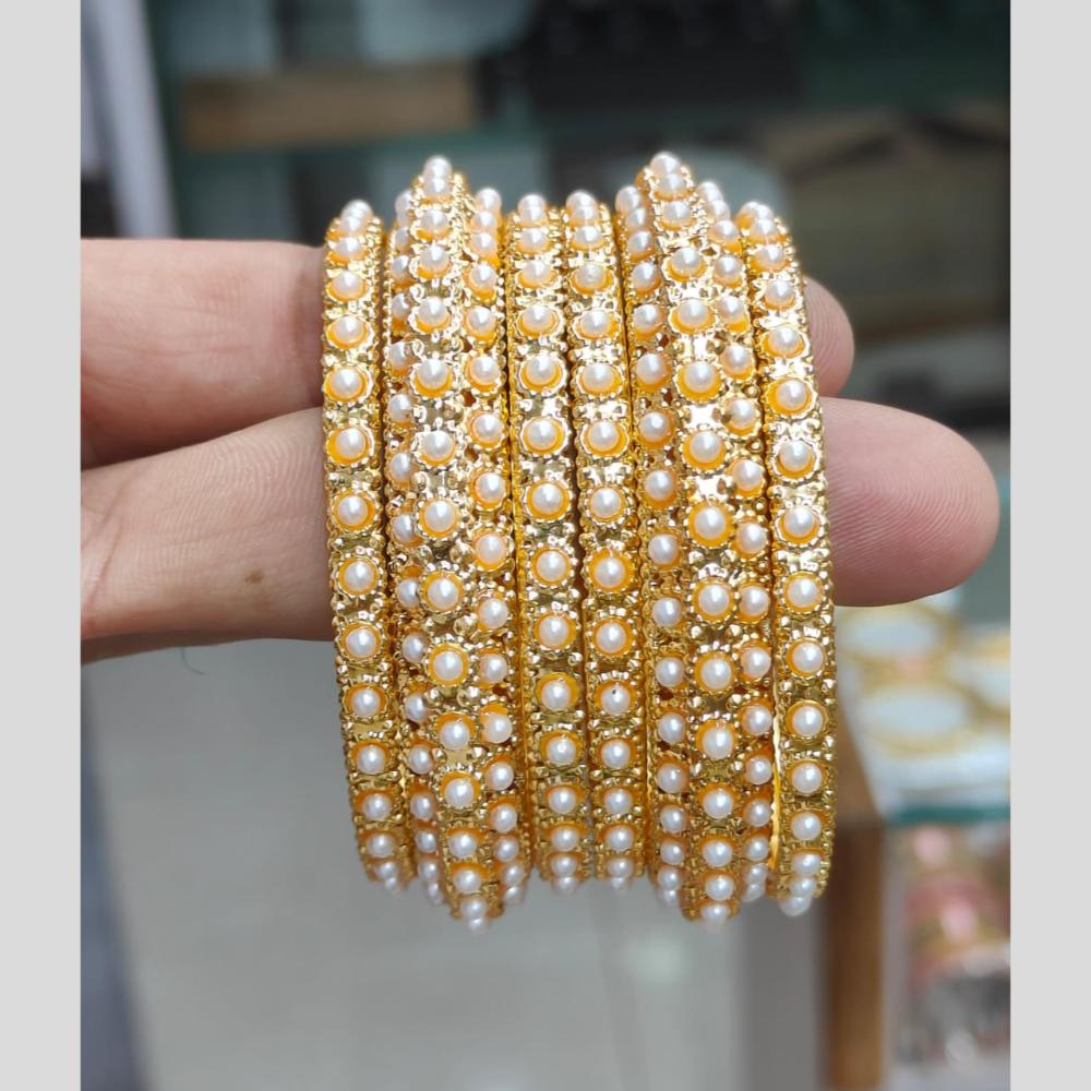 Manisha Jewellery Gold Plated Pearls Bangles Set