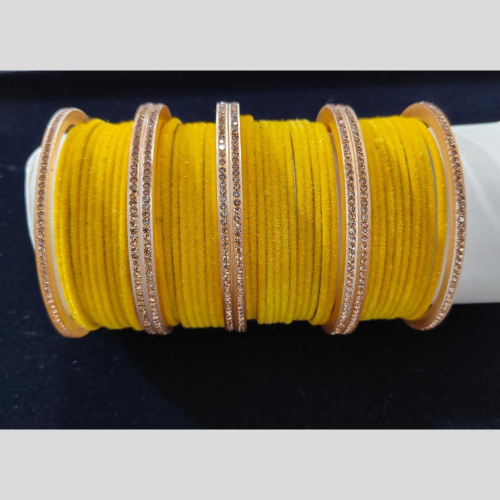 Manisha Jewellery Austrain Stone Velvet Bangles Set