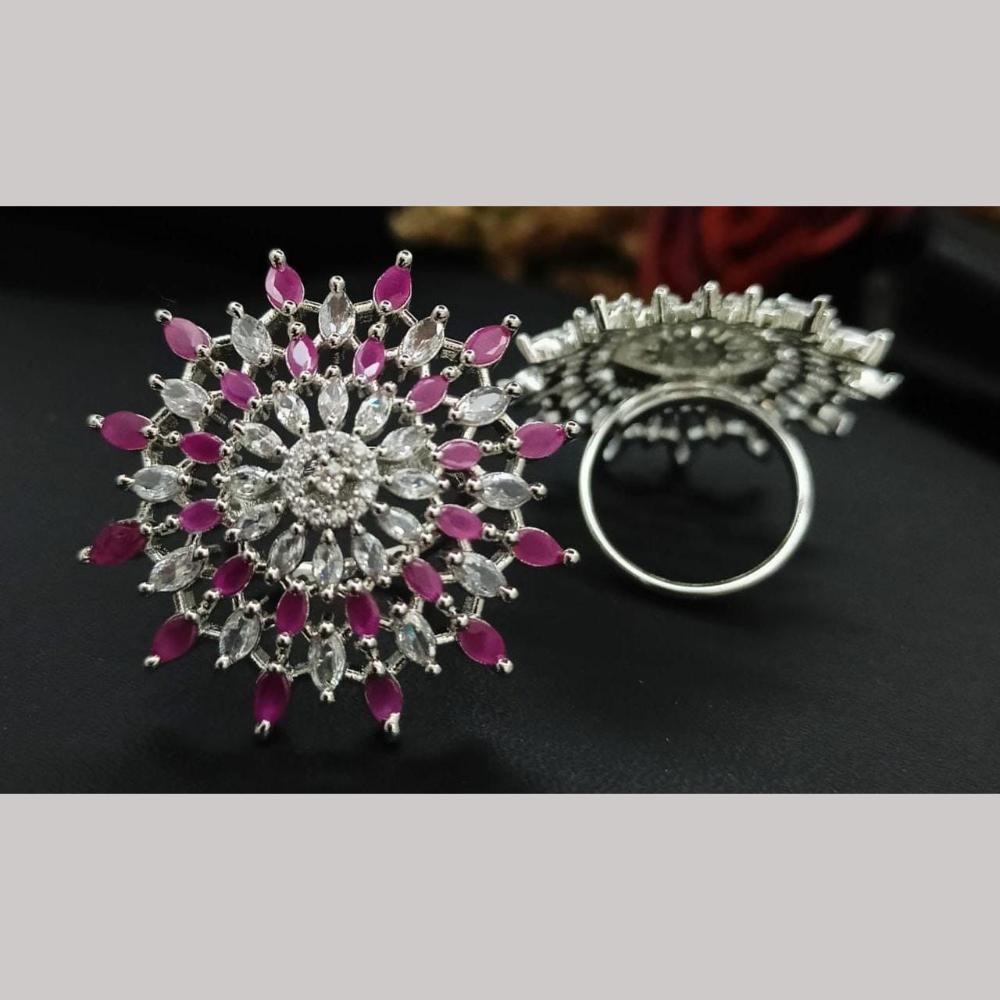 Manisha Jewellery Silver Plated Crystal Stone Ring