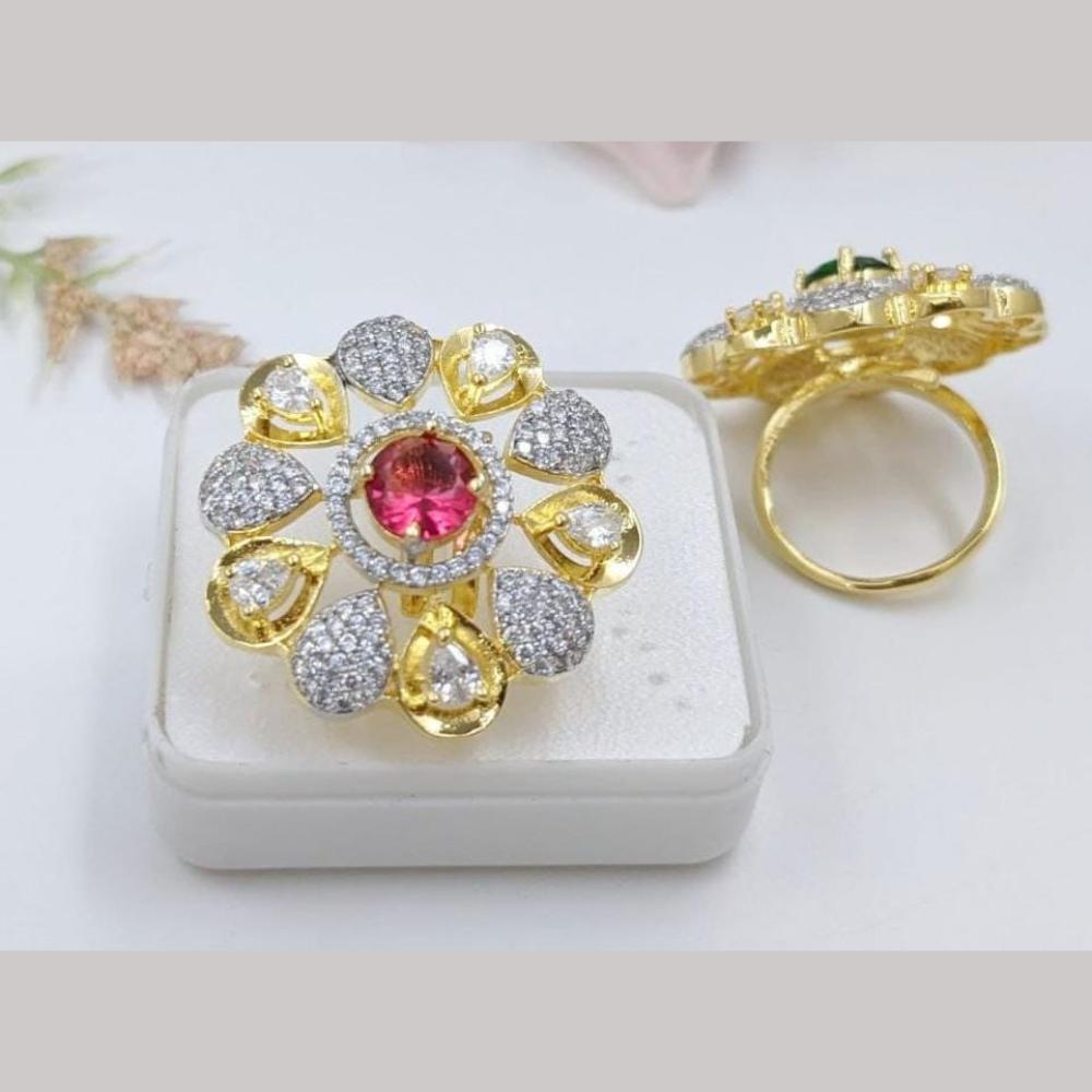 Manisha Jewellery Gold Plated Crystal Stone Ring