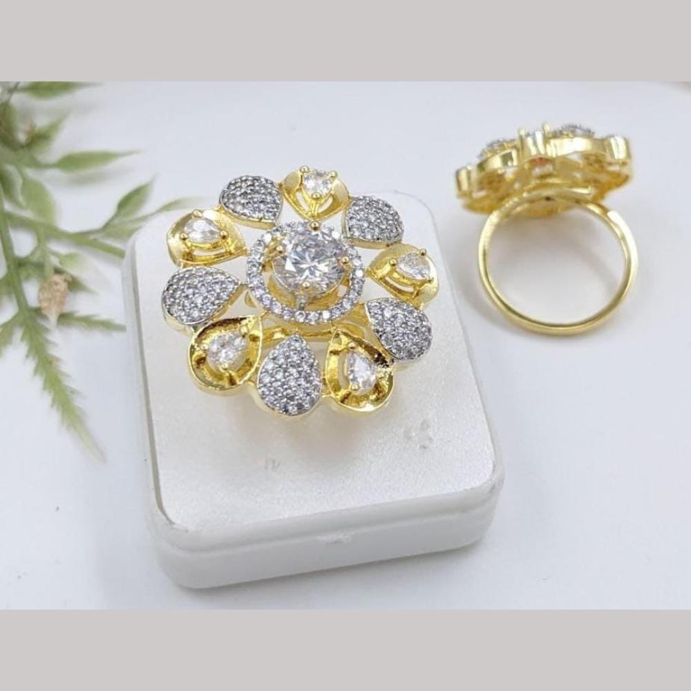 Manisha Jewellery Gold Plated Crystal Stone Ring
