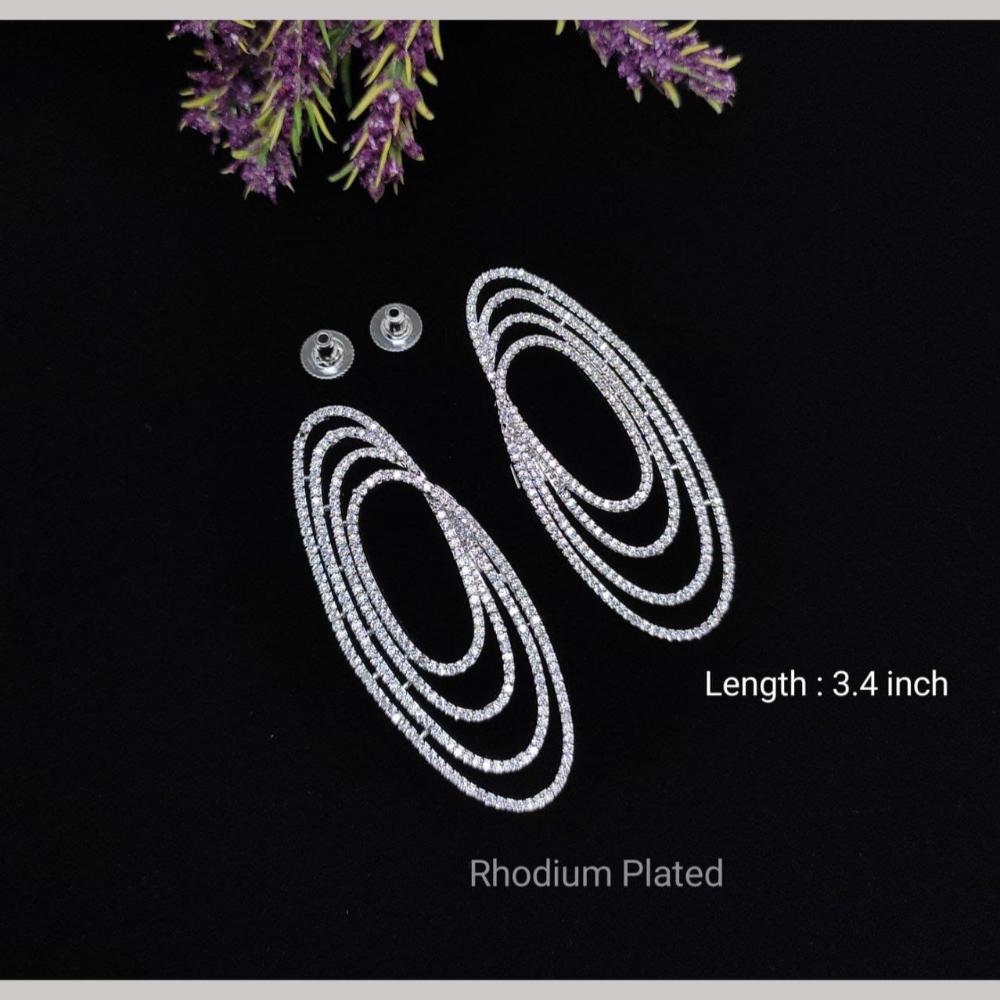 Manisha Jewellery Silver Plated American Diamond Dangler Earrings