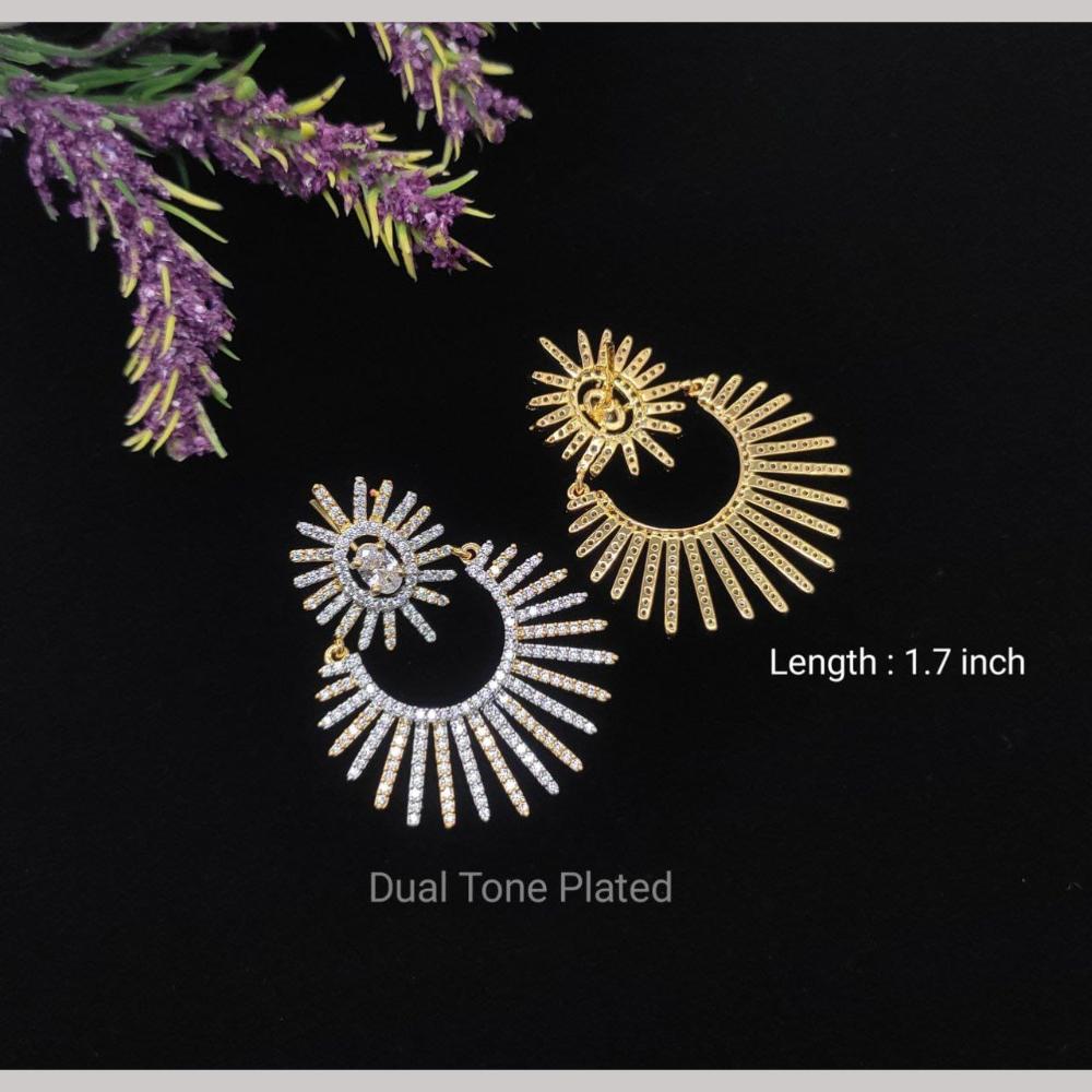 Manisha Jewellery Gold Plated American Diamond Dangler Earrings