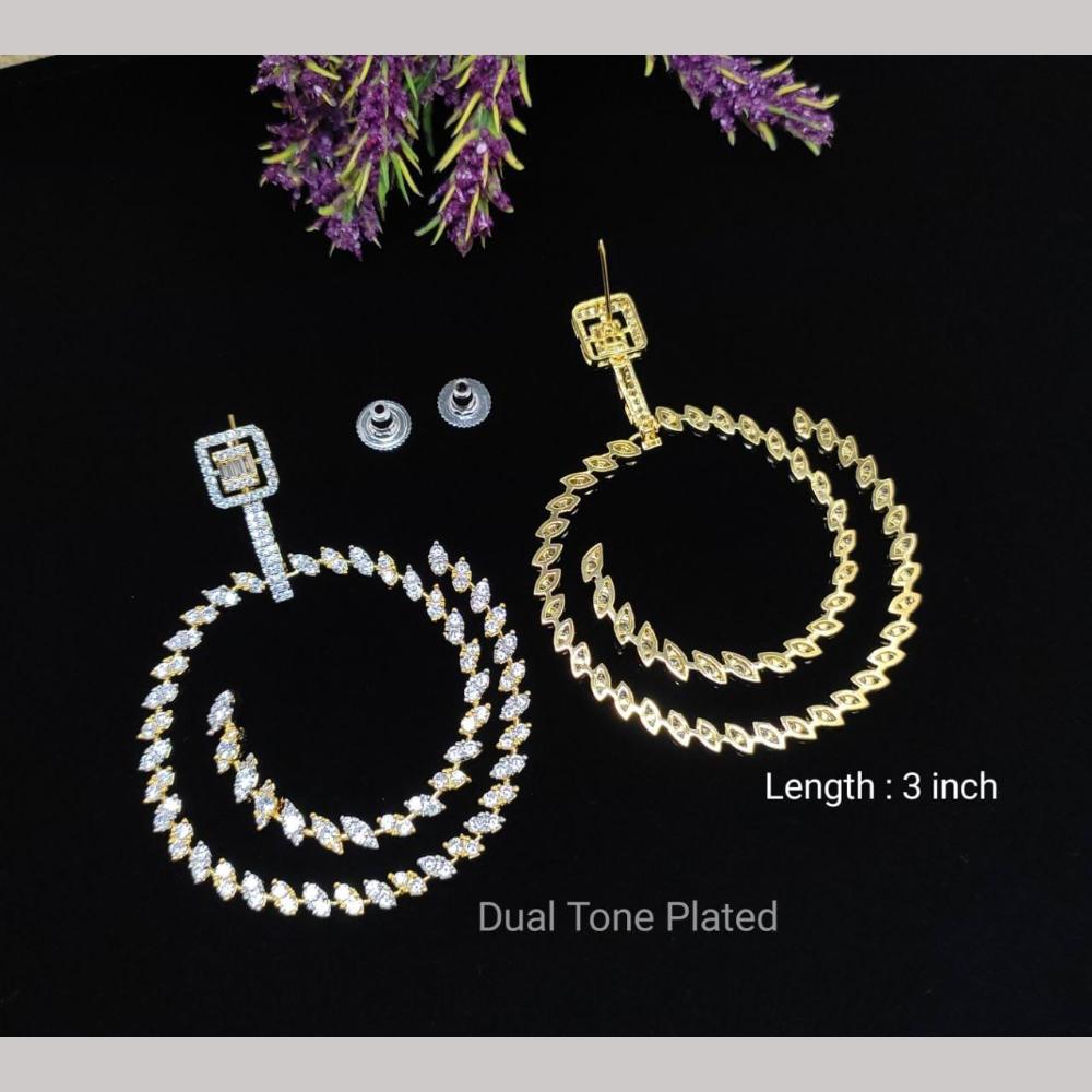 Manisha Jewellery Gold Plated American Diamond Dangler Earrings