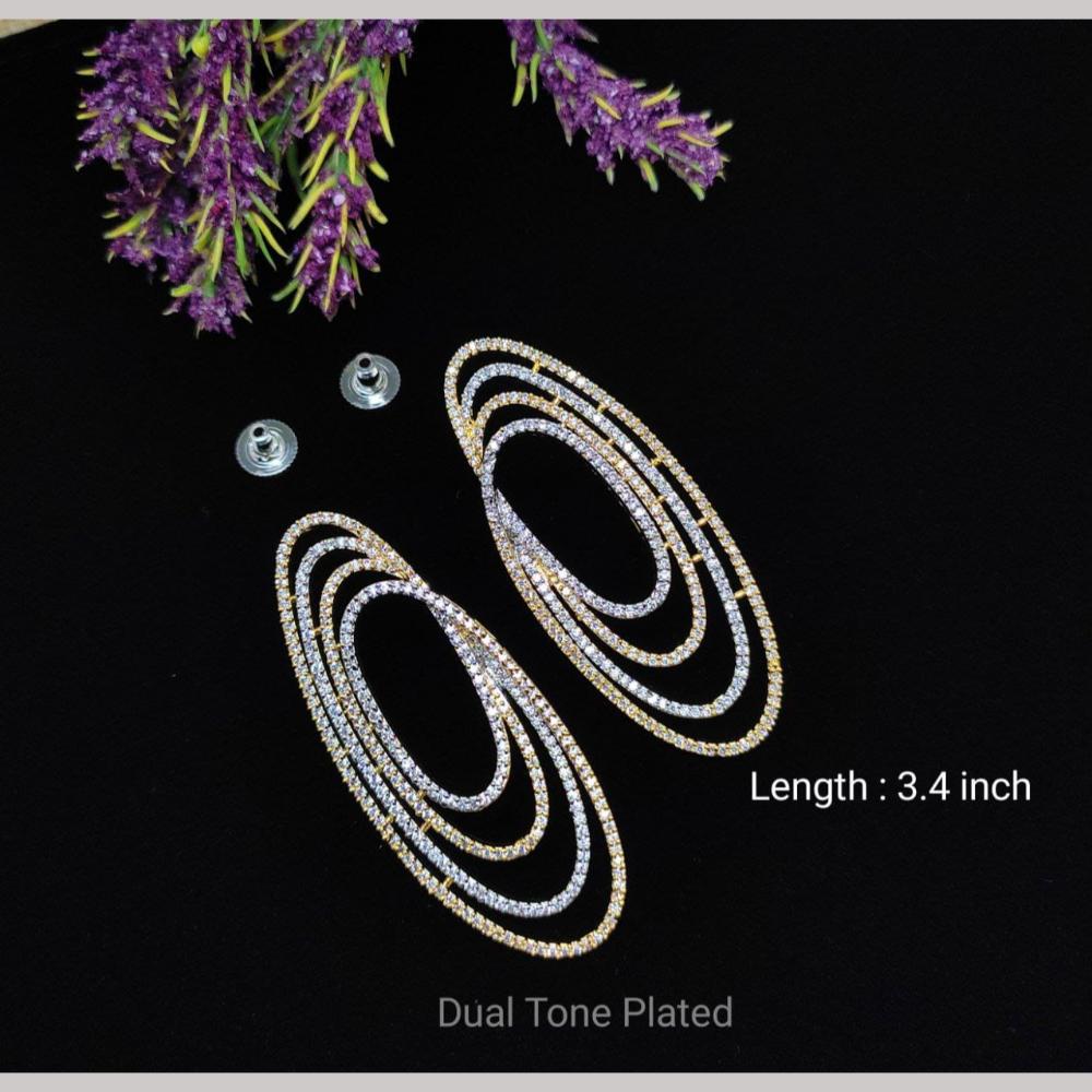 Manisha Jewellery Gold Plated American Diamond Dangler Earrings