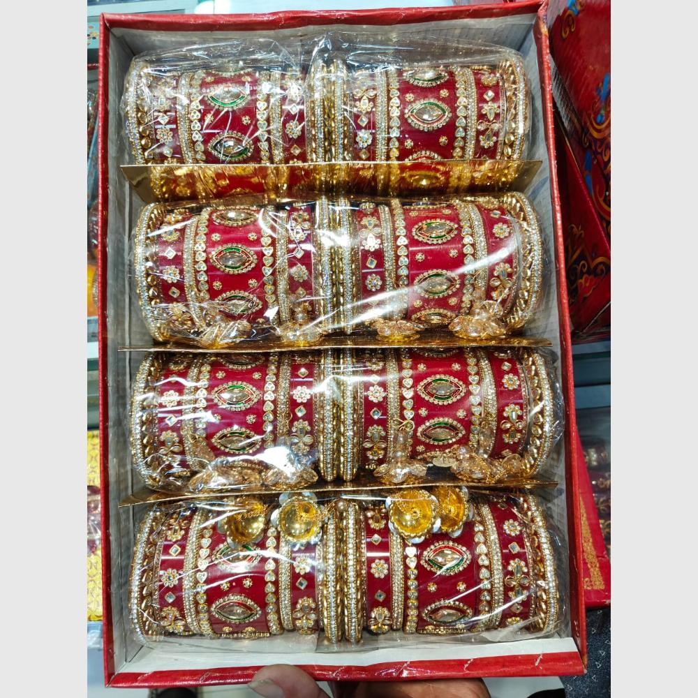 Manisha Jewellery Gold Plated Colorful Crystal Work Bangles Set