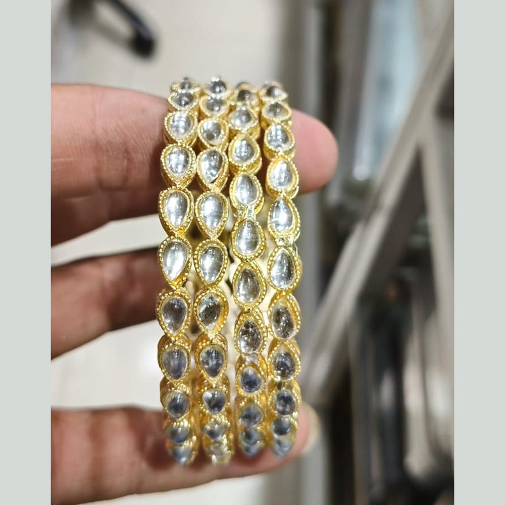 Manisha Jewellery Gold Plated Kundan Stone Bangles Set