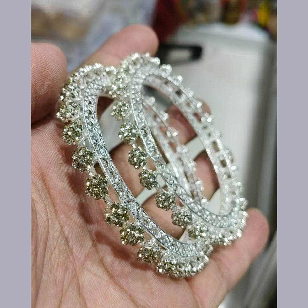 Manisha Jewellery Elegant Silver Plated Austrian Stone Bangles Set