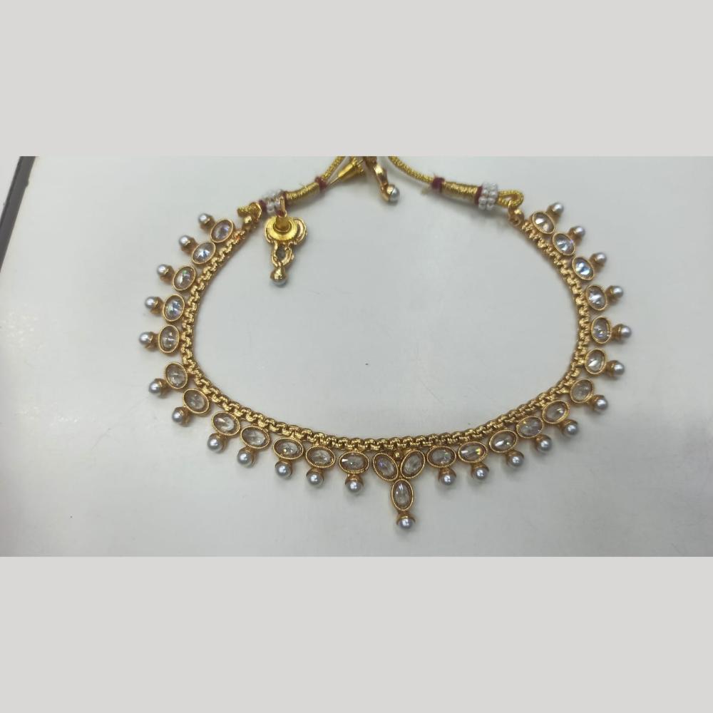 Manisha Jewellery Radiant Grace Gold-Plated Crystal & Pearl Necklace Set