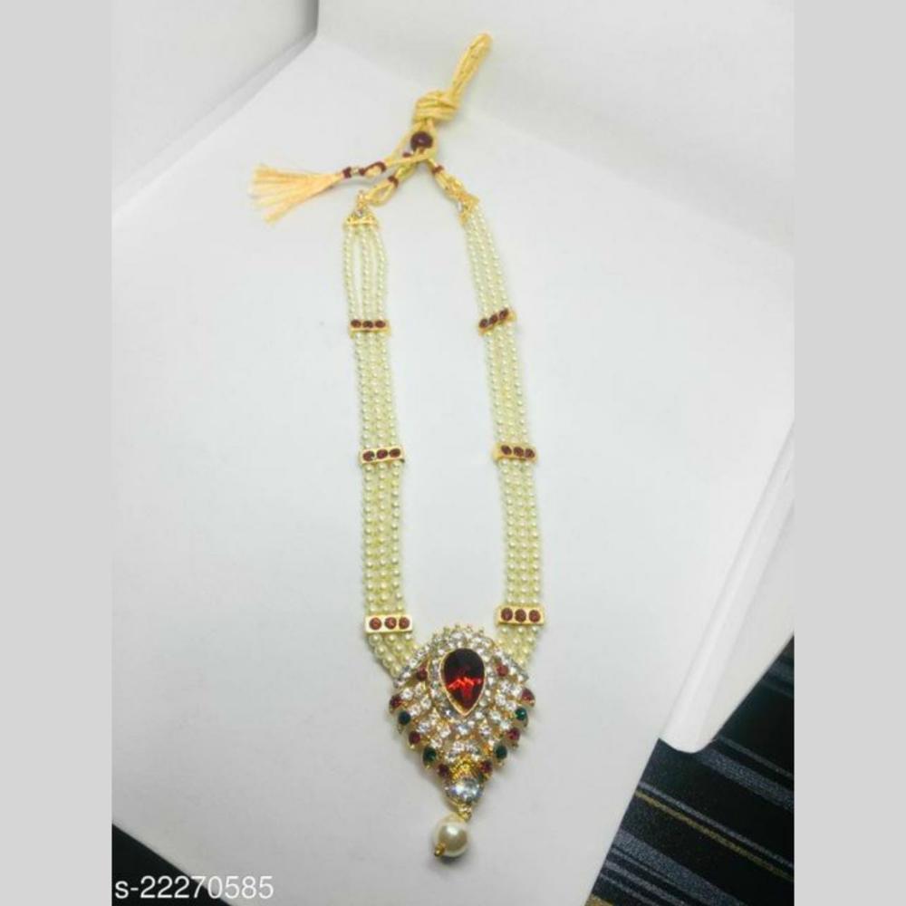 Manisha Jewellery Elegant Gold Plated Austrian Stone And Pearl Necklace