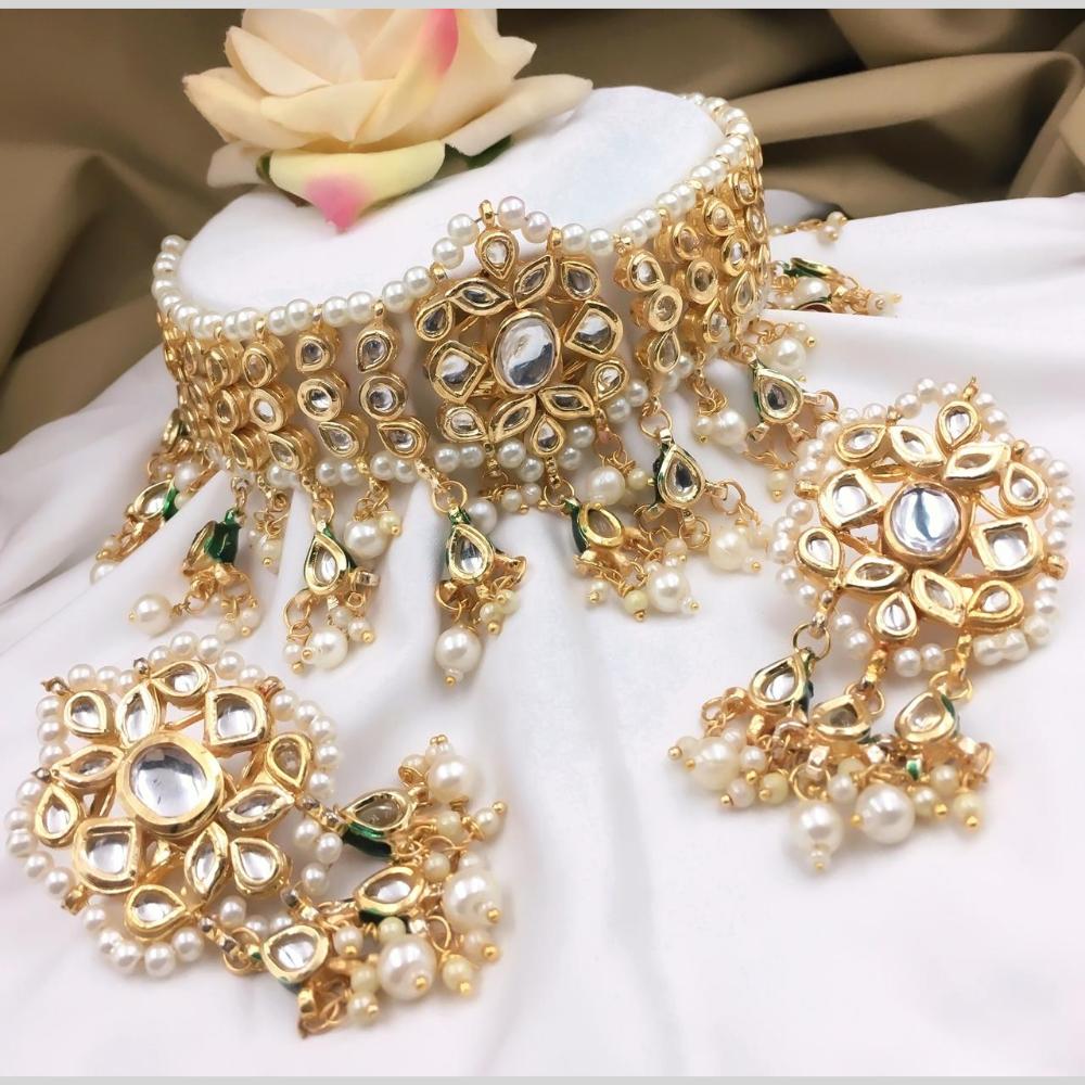Manisha Jewellery Ethnic Radance Gold Plated Kundan And Pearl Necklace Set
