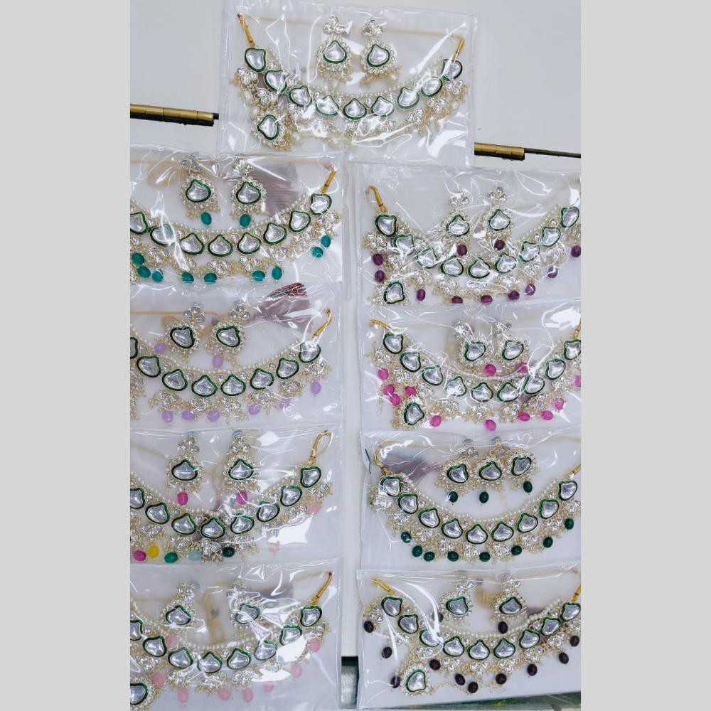 Manisha Jewellery Designer Gold Plated Kundan Stones and Colorful Beads Ideal for Sarees, Lehengas, and Ethnic Outfits Necklace Set